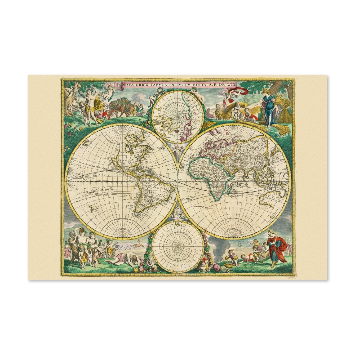 Nova Orbis 1670 World Map poster print